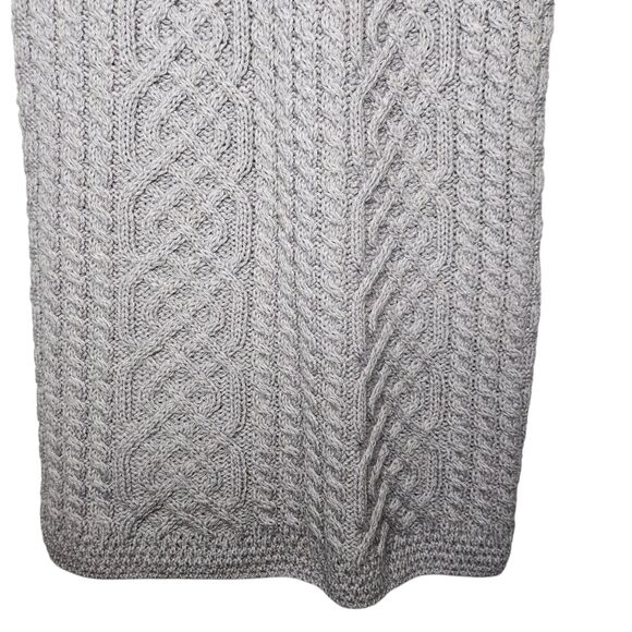 KILRONAN Knitwear Merino Wool Sweater Vest Ireland Cable Knit XXS Oversized - Picture 4 of 6